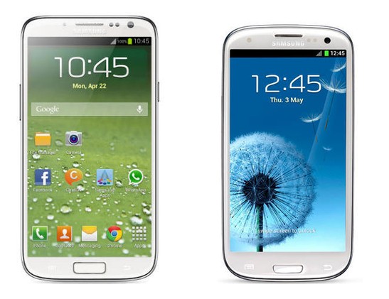 Galaxy S4 mini与标准版S4正面对比图