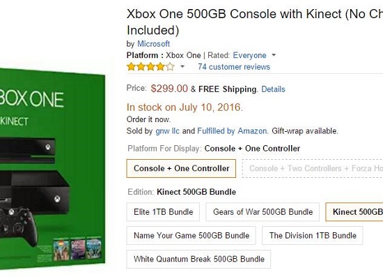 xbox one当前的价格