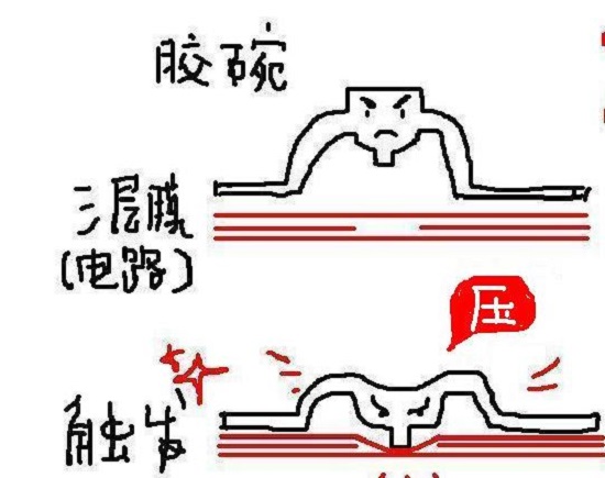 塑料薄膜式键盘的结构和工作原理