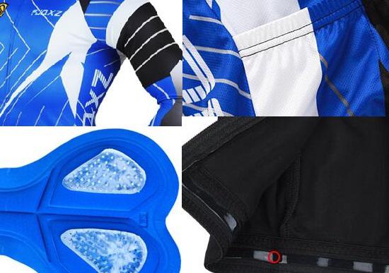 骑行服坐垫图，裤脚图，口袋图，上衣裁剪图