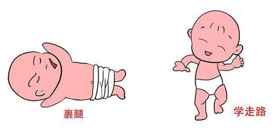 裹腿及过早让孩子学走路都是错误的