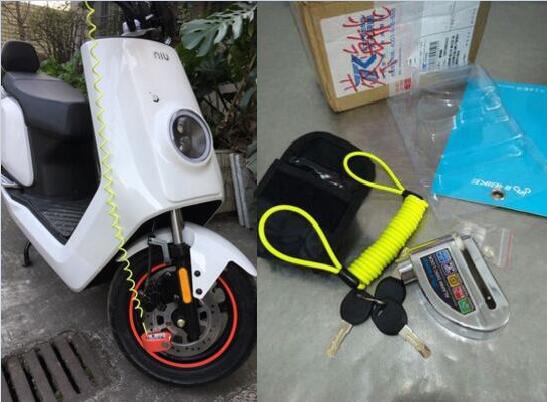 电动车安装碟刹锁实拍图