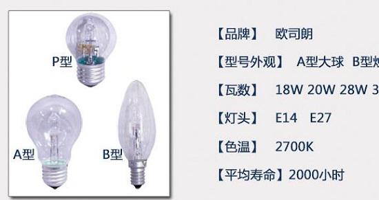 商家标示的灯泡参数