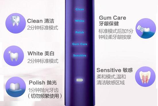 电动牙刷的档位设置功能
