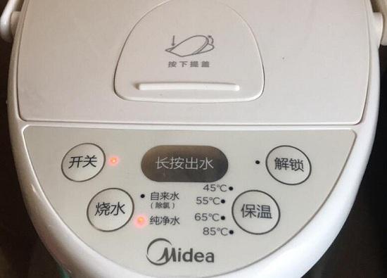 美的恒温电水壶操作面板
