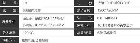 某跑步机参数