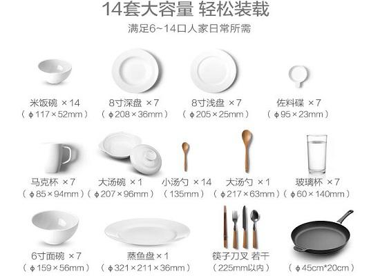 14套餐具的洗碗机所能清洗的餐具数