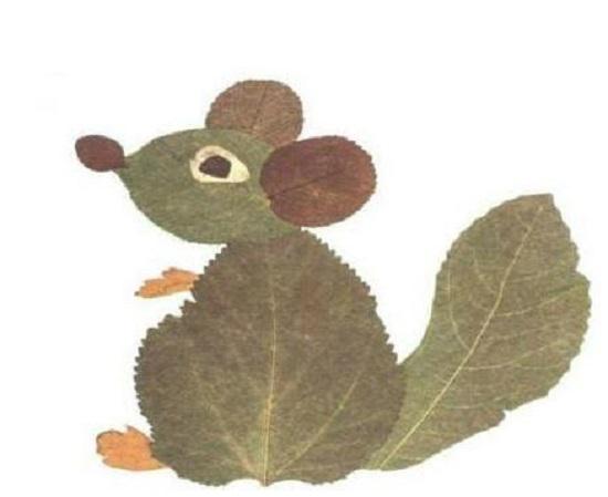 树叶贴画