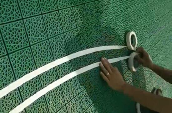 用胶带贴出弧线
