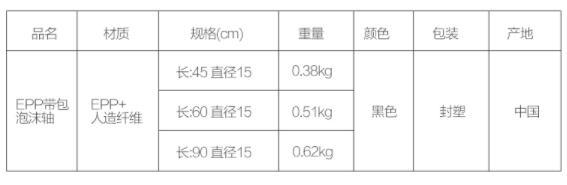 按摩泡沫轴的规格类型