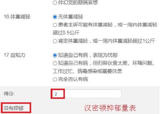 汉密顿抑郁量表