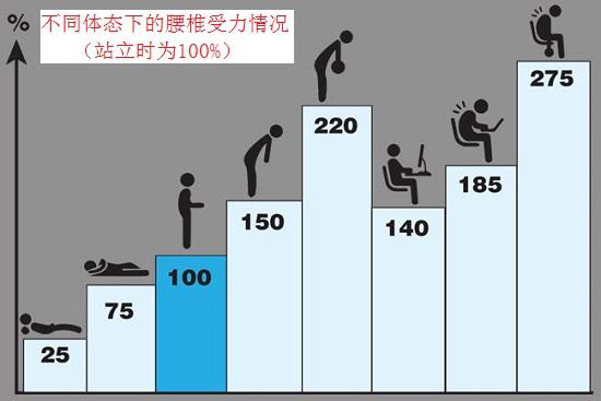 不同体态下的腰椎受力情况